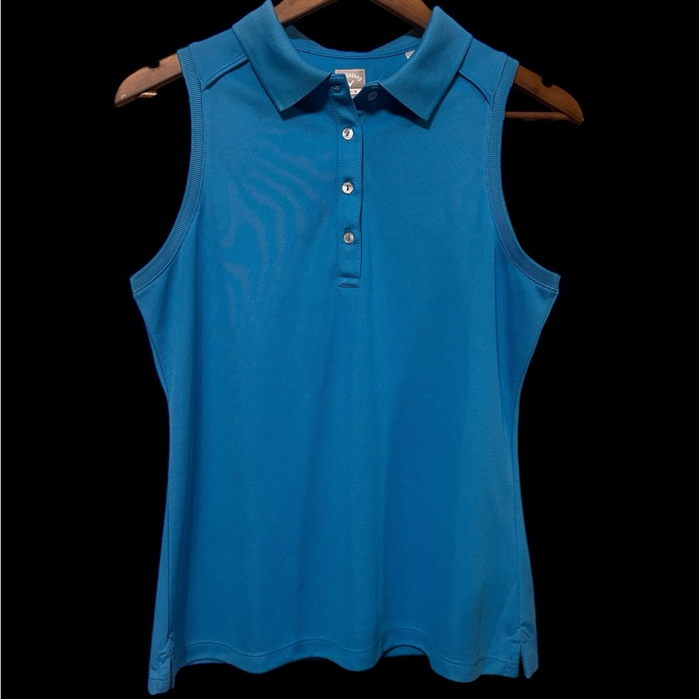 Excellent Condition Callaway Blue Tank Top Sleeveless Polo Size Medium Opti Dry